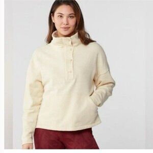 REI Co-Op Wallace Lake Fleece Pullover, cream / tan | Size Small